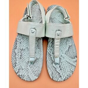 Vionic TALA Womens Seafoam Leather T-Strap Comfort Slingback Flat Sandal Support